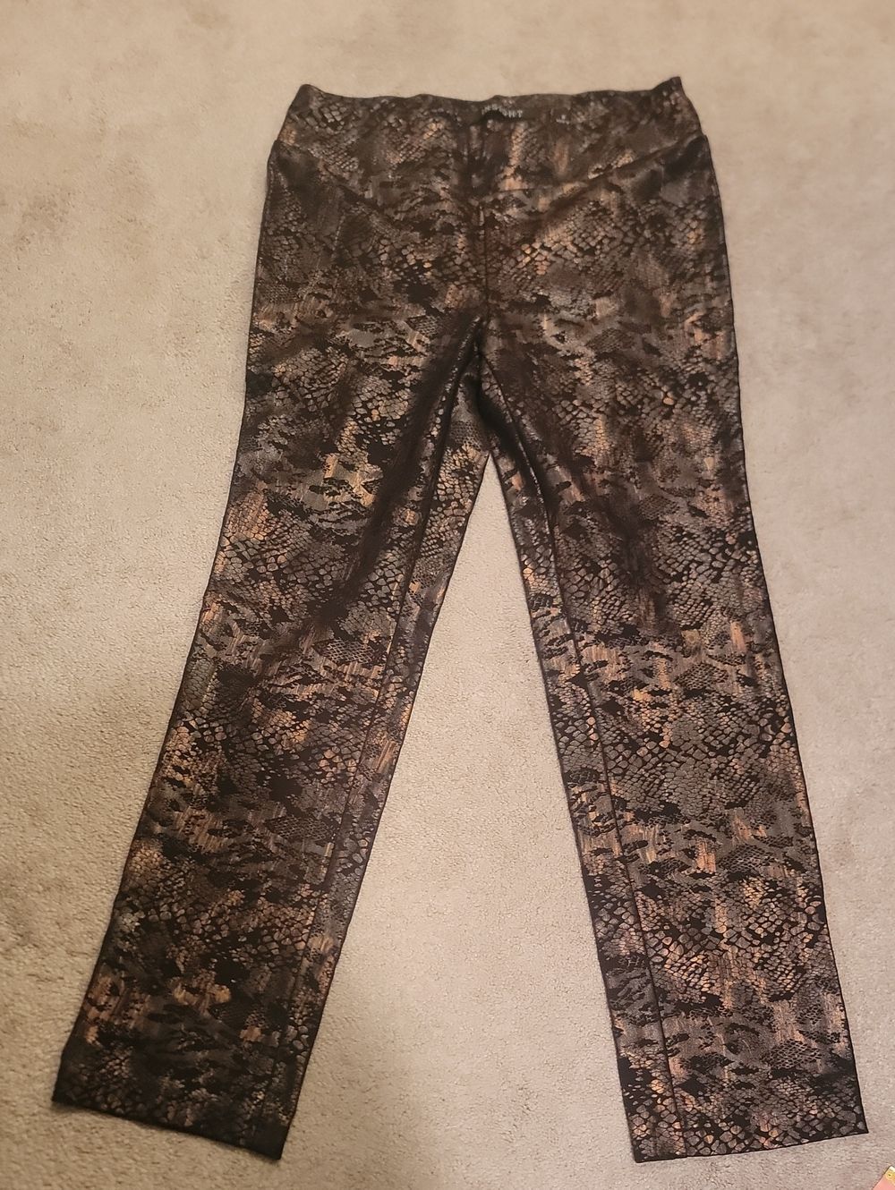 InsightâBlack & Brown Snake-Print Straight Leg Pants